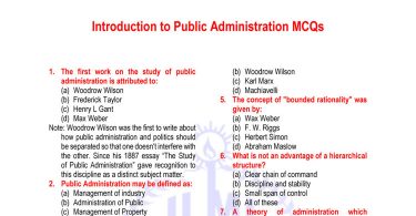 Public Administration MCQs, Public Administration MCQs for CSS, PMS MCQs