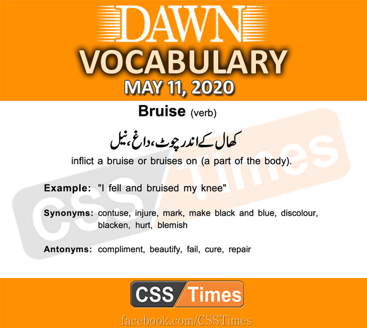 Daily DAWN News Vocabulary with Urdu Meaning (11 May 2020)