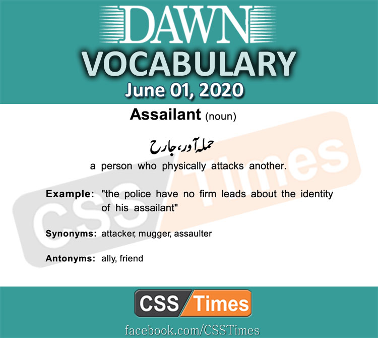 Daily DAWN News Vocabulary with Urdu Meaning (01 June 2020)