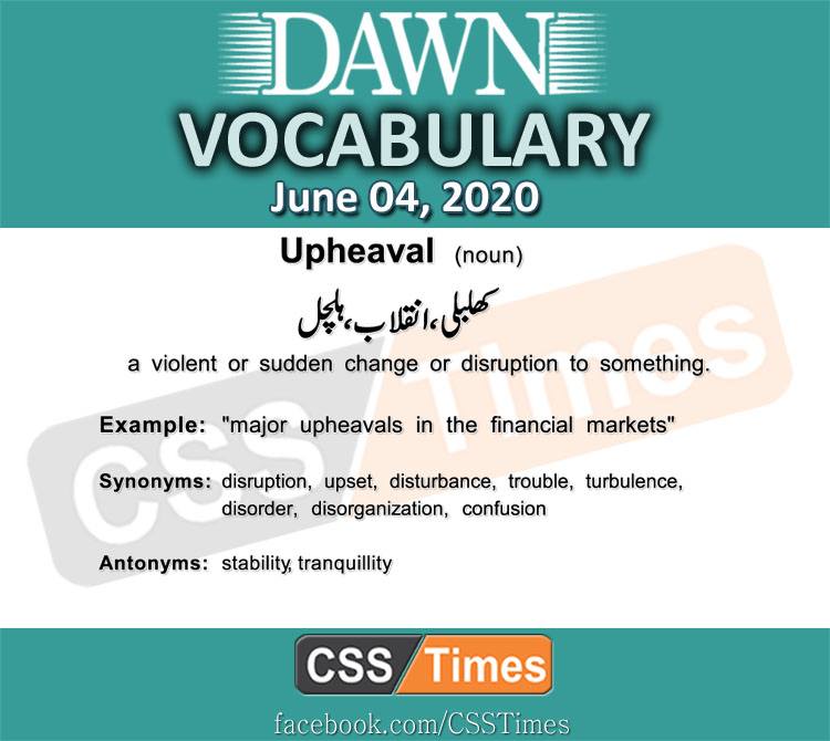 Daily DAWN News Vocabulary with Urdu Meaning (04 June 2020)