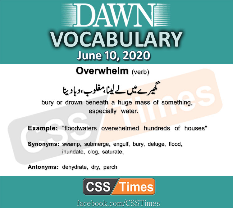 Daily DAWN News Vocabulary with Urdu Meaning (10 June 2020)