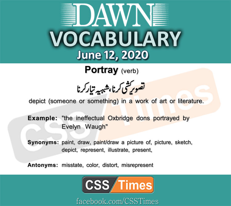 Daily DAWN News Vocabulary with Urdu Meaning (12 June 2020)