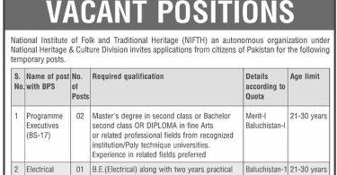 Positions Vacant in National Heritage & Culture Division