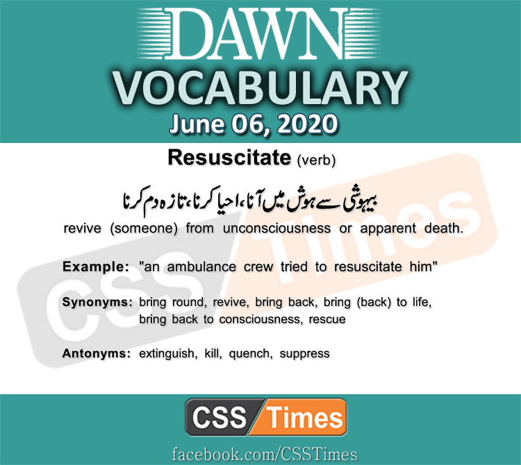 Daily DAWN News Vocabulary with Urdu Meaning (03 June 2020)