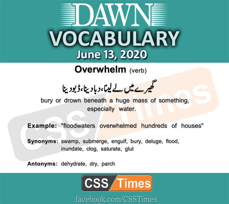Daily DAWN News Vocabulary with Urdu Meaning (13 June 2020)