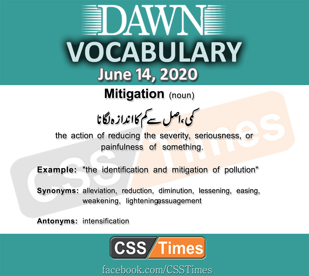 Daily DAWN News Vocabulary with Urdu Meaning (14 June 2020)