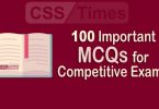 100 Important MCQs for all type of Competitive Exams