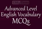 Advanced Level English Vocabulary MCQs