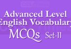Advanced Level English Vocabulary MCQs (Set-II)