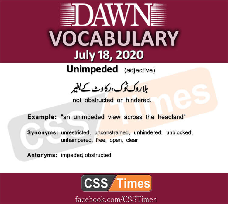 Daily DAWN News Vocabulary with Urdu Meaning (18 July 2020)