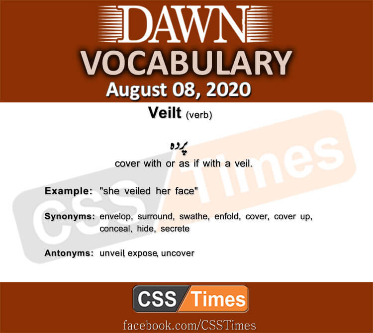 Daily DAWN News Vocabulary with Urdu Meaning (8 August 2020)