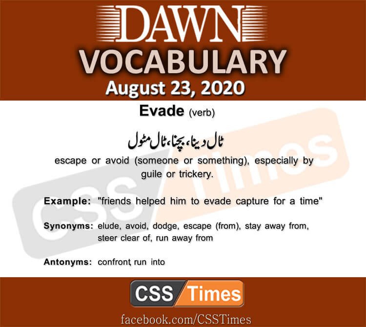 Daily DAWN News Vocabulary with Urdu Meaning (23 August 2020)