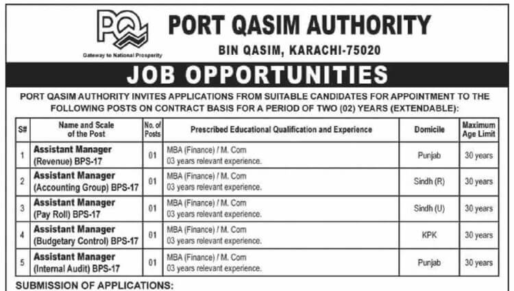 Jobs Opportunities in Port Qasim Authority