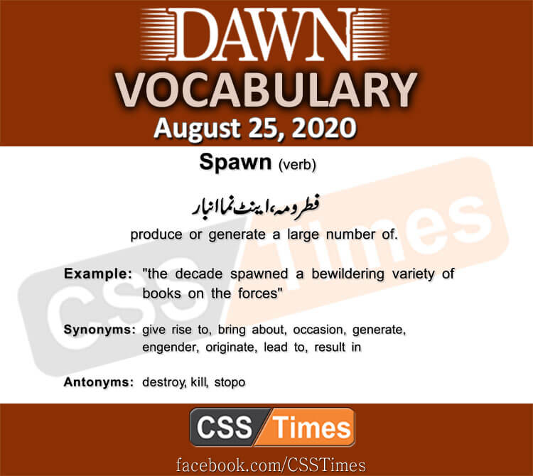Daily DAWN News Vocabulary with Urdu Meaning (25 August 2020)