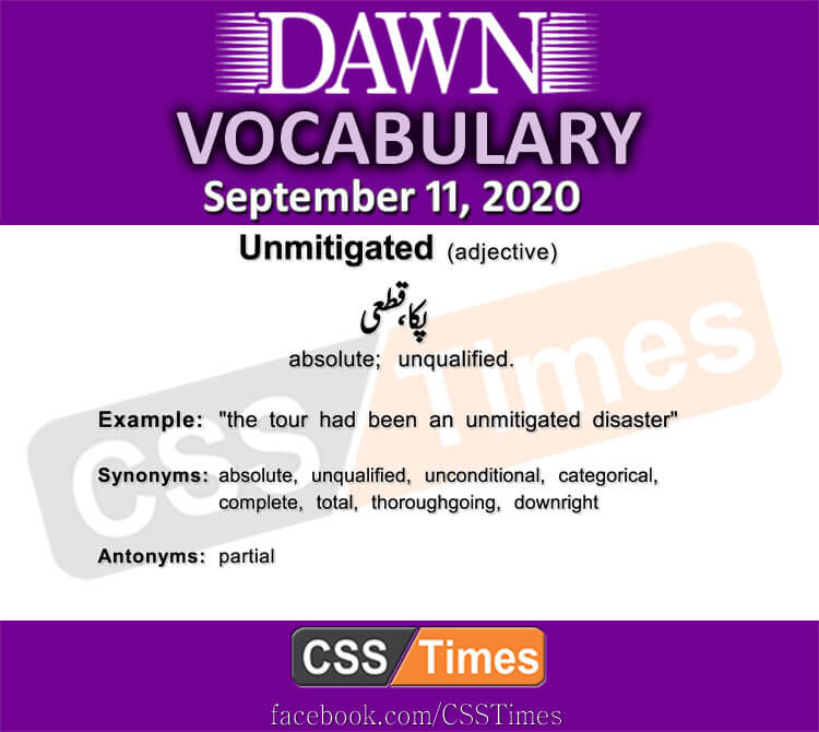 Daily DAWN News Vocabulary with Urdu Meaning (11 September 2020 )