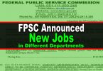 FPSC Announced New Jobs Opportunities in Advertisement No. 8/2020