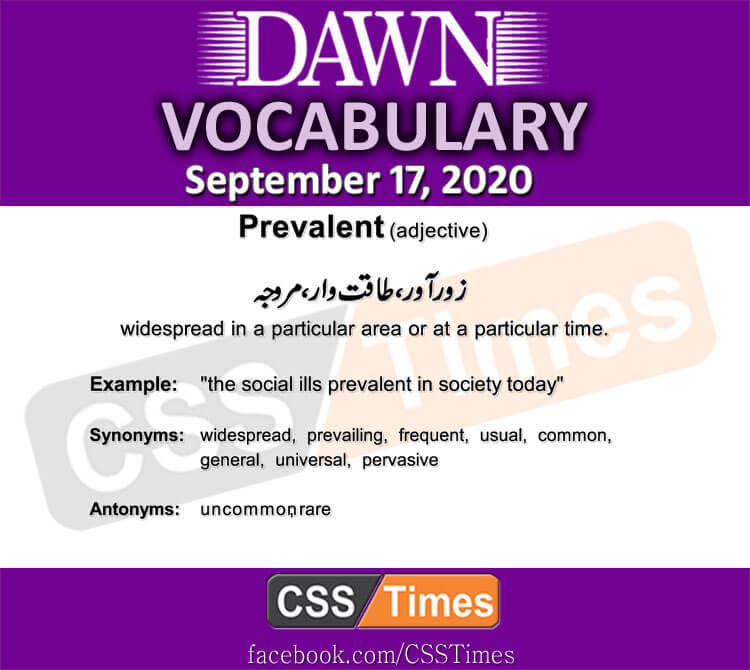 Daily DAWN News Vocabulary with Urdu Meaning (17 September 2020)