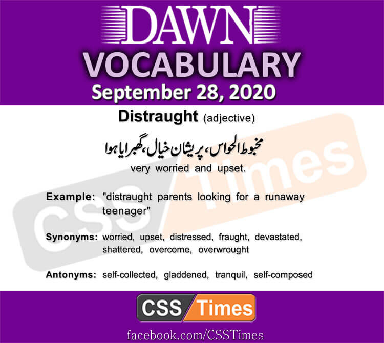 Daily DAWN News Vocabulary with Urdu Meaning (28 September 2020 )