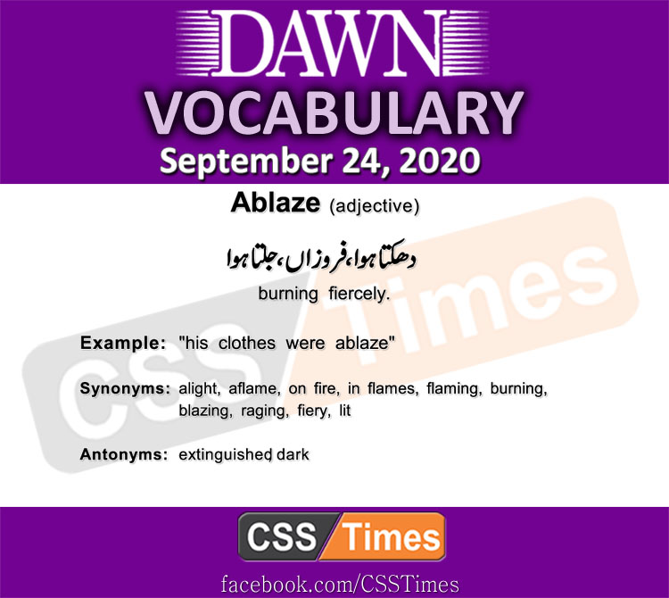 Daily DAWN News Vocabulary with Urdu Meaning (24 September 2020)