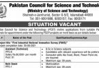 Situation Vacant in Pakistan Council for Science and Technology
