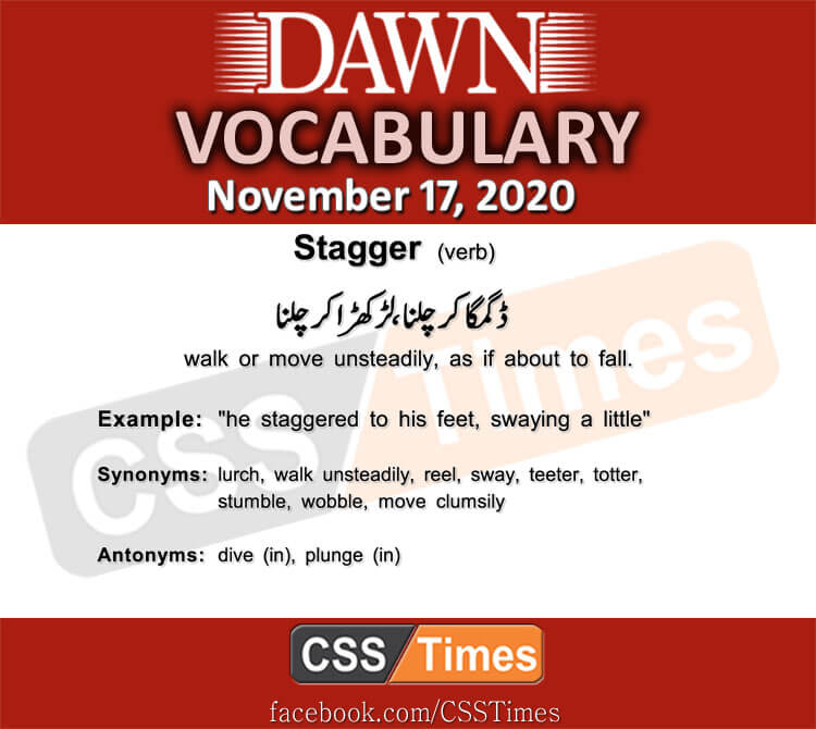 Daily DAWN News Vocabulary with Urdu Meaning (17 November 2020)