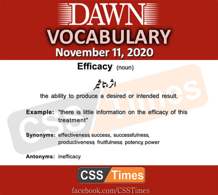 Daily DAWN News Vocabulary with Urdu Meaning (11 November 2020)