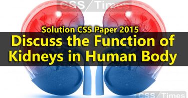 Discuss the Function of Kidneys in Human Body (CSS Paper 2015 Solution)