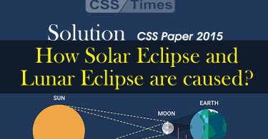 How solar eclipse and lunar eclipse are caused? (CSS Paper 2015 Solution)