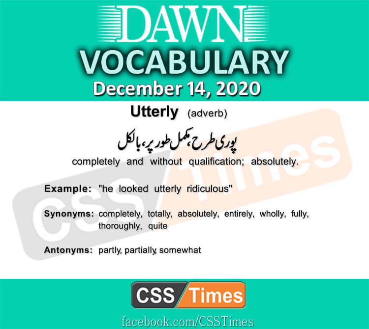 Daily DAWN News Vocabulary with Urdu Meaning (14 December 2020)