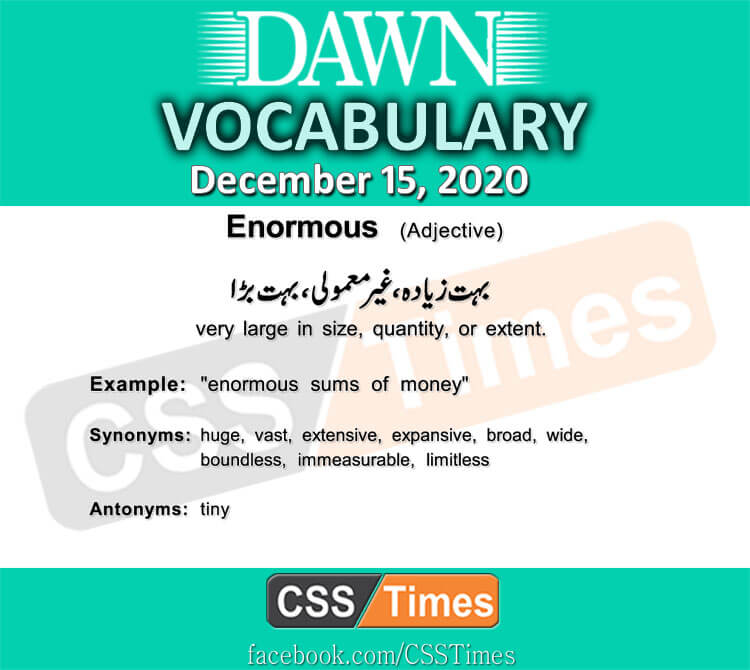 Daily DAWN News Vocabulary with Urdu Meaning (15 December 2020)