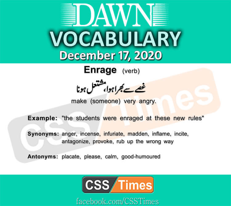 Daily DAWN News Vocabulary with Urdu Meaning (17 December 2020)