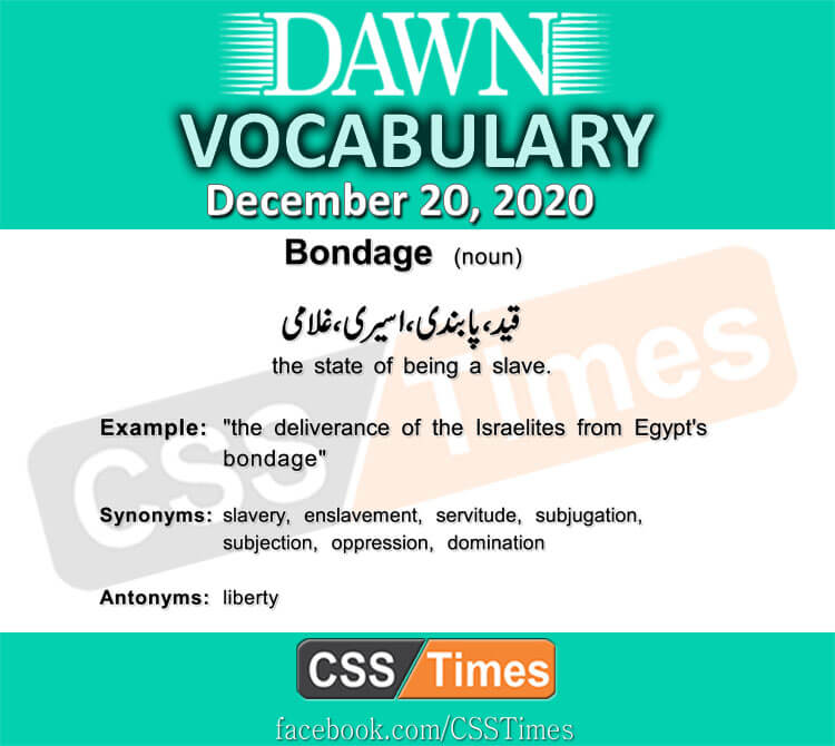 Daily DAWN News Vocabulary with Urdu Meaning (20 December 2020)