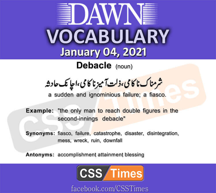 Daily DAWN News Vocabulary with Urdu Meaning (04 January 2021)