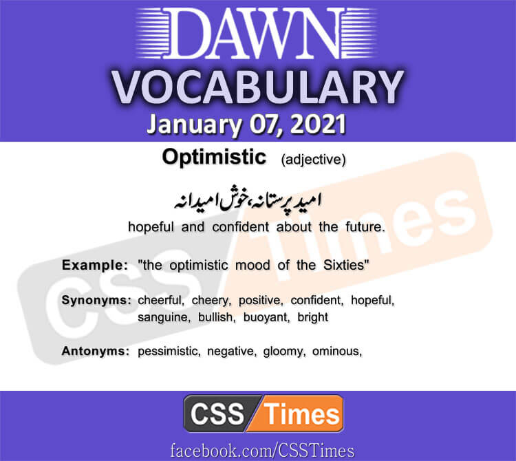 Daily DAWN News Vocabulary with Urdu Meaning (07 January 2021)