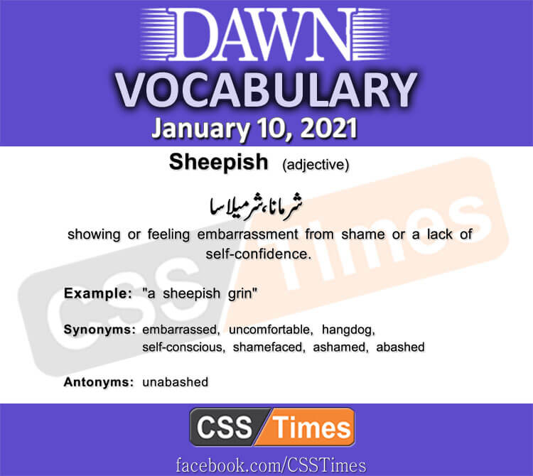 Daily DAWN News Vocabulary with Urdu Meaning (10 January 2021)