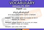 Daily DAWN News Vocabulary with Urdu Meaning (23 January 2021)