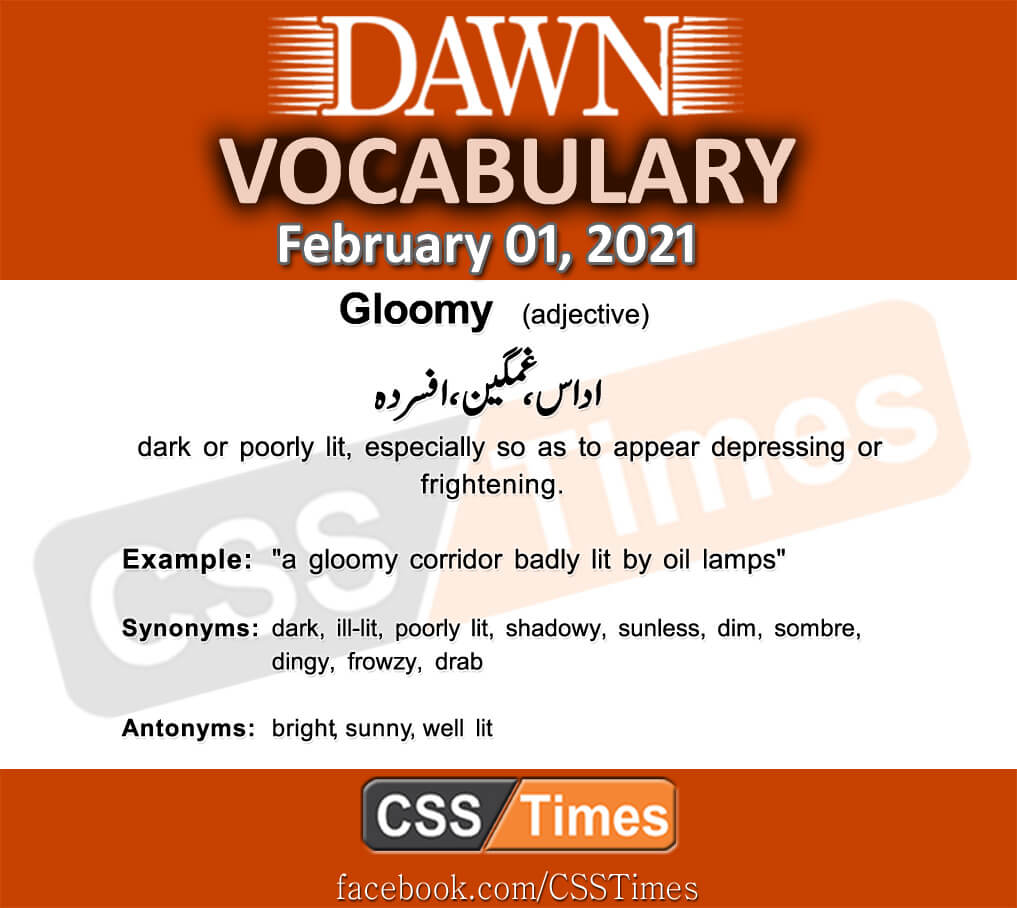 Daily DAWN News Vocabulary with Urdu Meaning (01 February 2021)