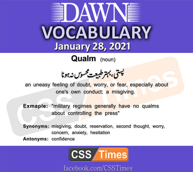 Daily DAWN News Vocabulary with Urdu Meaning (28 January 2021)