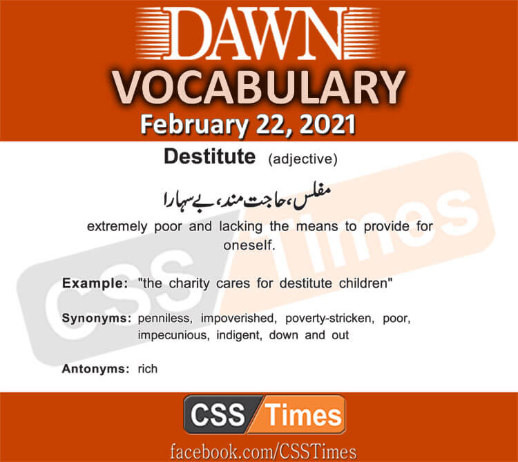 Daily DAWN News Vocabulary with Urdu Meaning (22 February 2021)