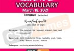Daily DAWN News Vocabulary with Urdu Meaning (18 March 2021)