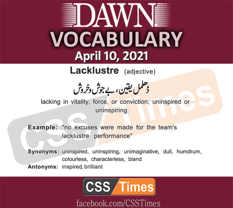 Daily DAWN News Vocabulary with Urdu Meaning (10 April 2021)