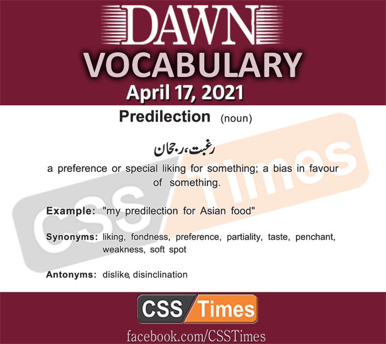 Daily DAWN News Vocabulary with Urdu Meaning (17April 2021)