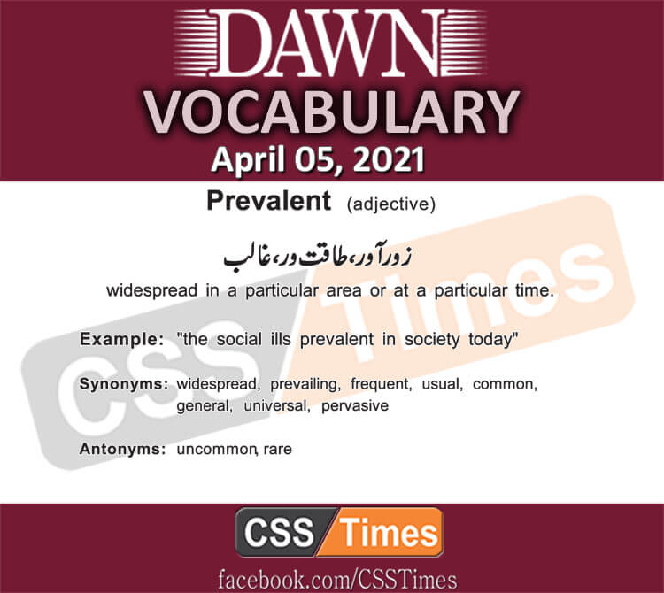 Daily DAWN News Vocabulary with Urdu Meaning (05 April 2021)