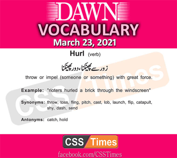 Daily DAWN News Vocabulary with Urdu Meaning (23 March 2021)