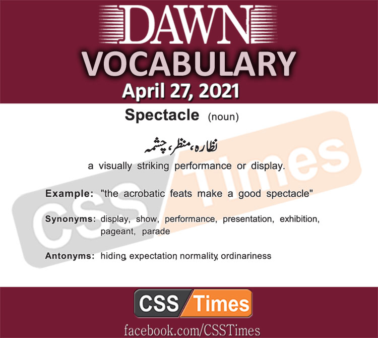 Daily DAWN News Vocabulary with Urdu Meaning (27 April 2021)