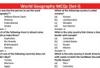 World Geography MCQs (Set-I)