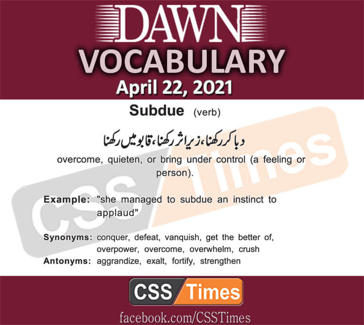 Daily DAWN News Vocabulary with Urdu Meaning (22 April 2021)