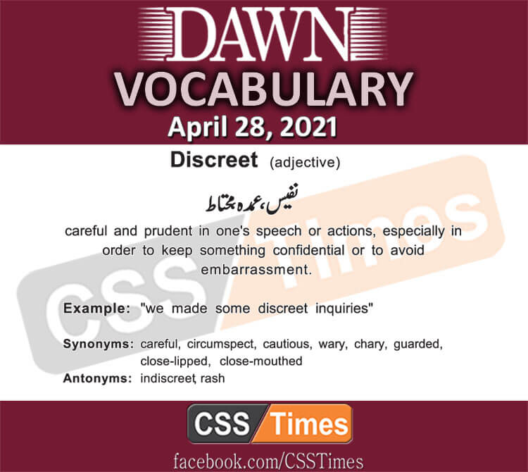 Daily DAWN News Vocabulary with Urdu Meaning (28 April 2021)