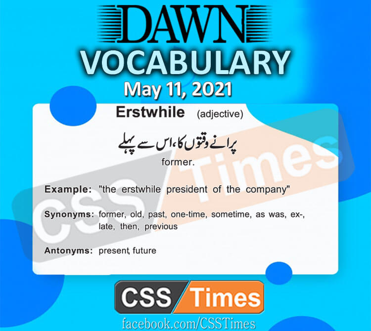 Daily DAWN News Vocabulary with Urdu Meaning (11 May 2021)