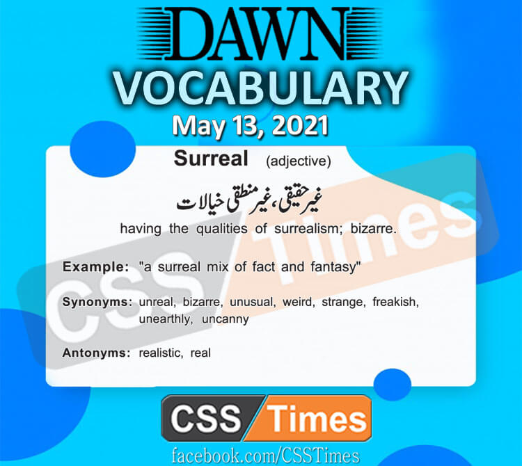 Daily DAWN News Vocabulary with Urdu Meaning (13 May 2021)